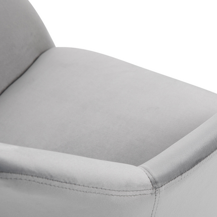 2 Pieces Modern Upholstered Fabric Bucket Seat Dining Room Armchairs - Grey