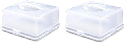 2 x Square Cake Box, Plastic,