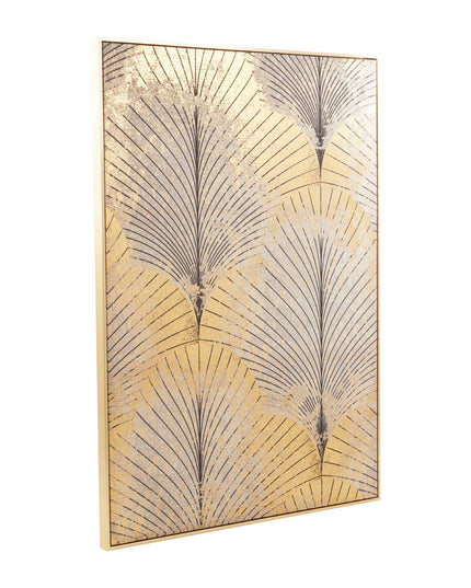 Astratto Canvas Grey and Gold Finish Wall Art