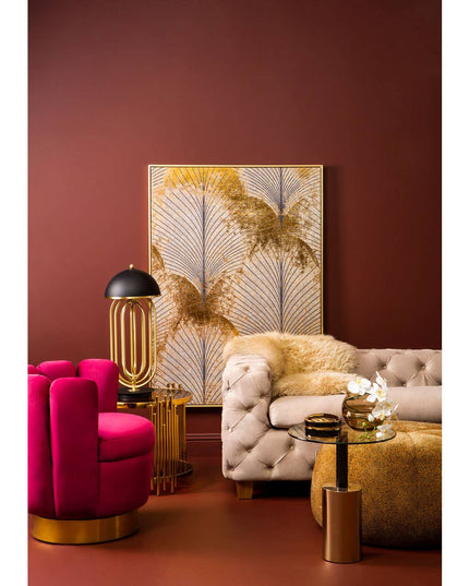 Astratto Canvas Grey and Gold Finish Wall Art