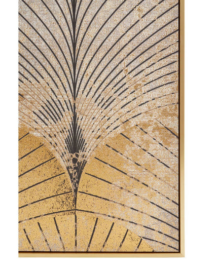 Astratto Canvas Grey and Gold Finish Wall Art