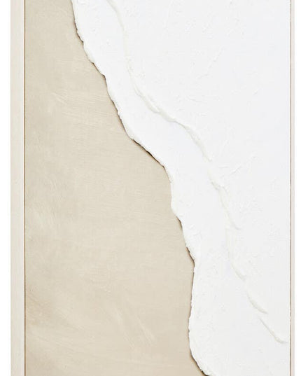 Astratto Canvas Natural And White Textured Plaster Wall Art