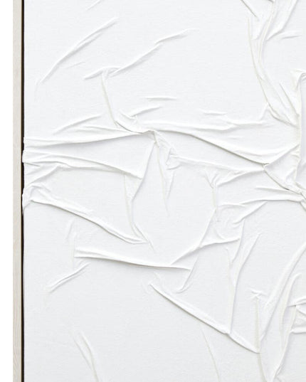 Astratto Canvas White Pleated Fabric Hand Painted Wall Art
