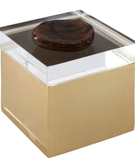 Bowerbird Black Agate Small Trinket Box