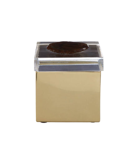 Bowerbird Black Agate Small Trinket Box
