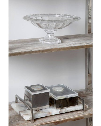 Bowerbird White Agate Large Trinket Box