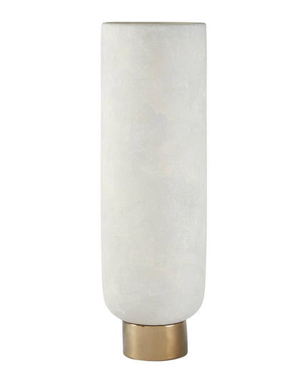 Callie White and Gold Large Pedestal Vase.