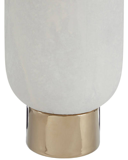 Callie White and Gold Small Pedestal Vase.
