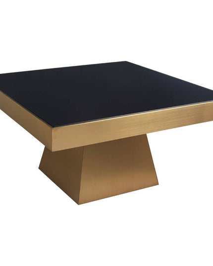 Carlox Square Gold Finish Coffee Table