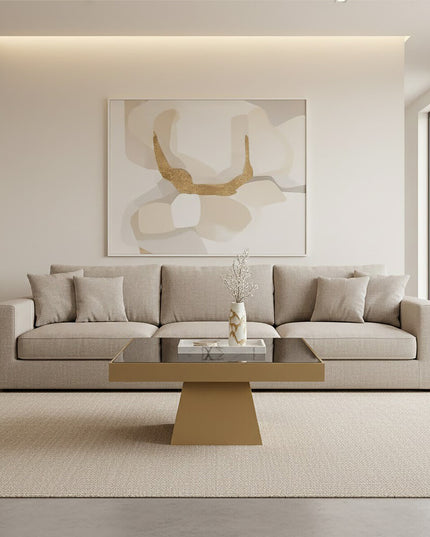 Carlox Square Gold Finish Coffee Table