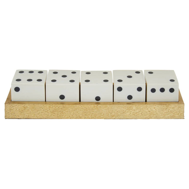 Churchill Games Gold Dice Set with 5 White Dice
