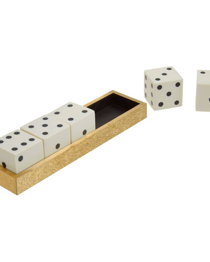 Churchill Games Gold Dice Set with 5 White Dice