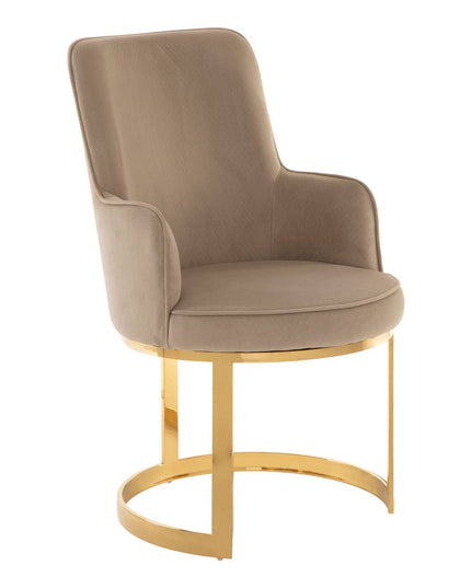 Eliza Beige Velvet Dining Chair
