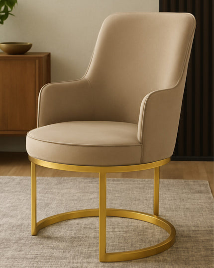 Eliza Beige Velvet Dining Chair
