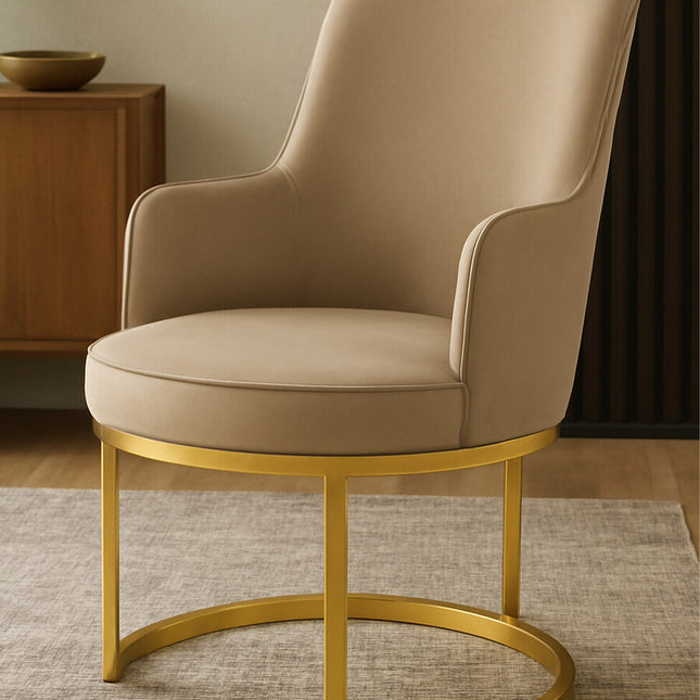 Eliza Beige Velvet Dining Chair