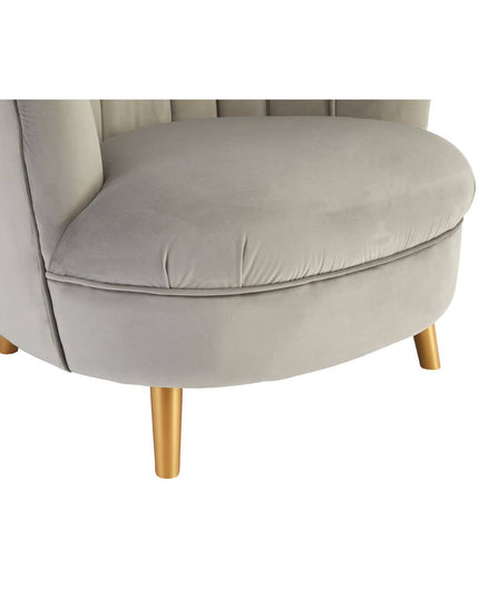 Orlina Grey Velvet Chair With Gold Wood Legs