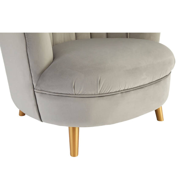 Orlina Grey Velvet Chair With Gold Wood Legs