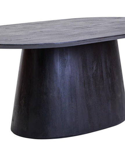 Perdoba Oval Mango Wood Black Finish Dining Table