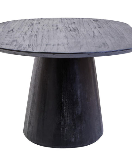 Perdoba Oval Mango Wood Black Finish Dining Table