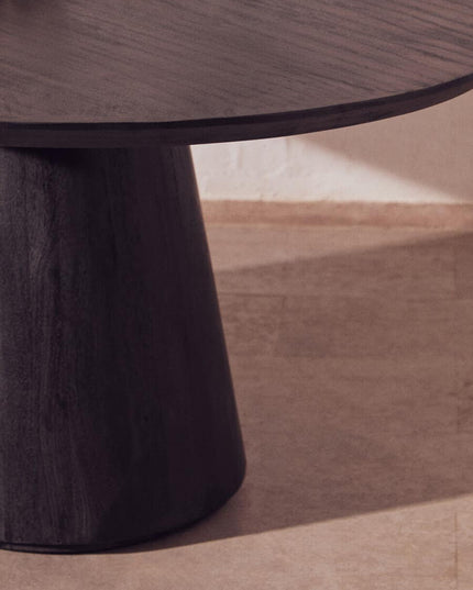 Perdoba Oval Mango Wood Black Finish Dining Table