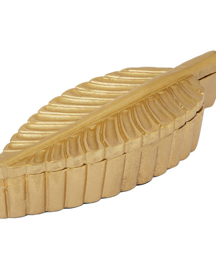 Prato Gold Finish Plume Box
