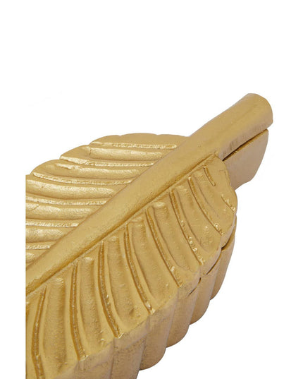 Prato Gold Finish Plume Box