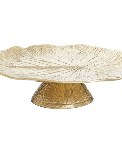 Salma Gold Finish Lotus Leaf Cake Stand