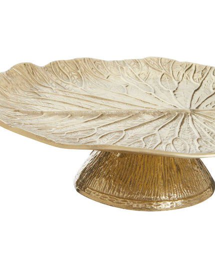 Salma Gold Finish Lotus Leaf Cake Stand