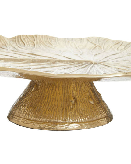 Salma Gold Finish Lotus Leaf Cake Stand