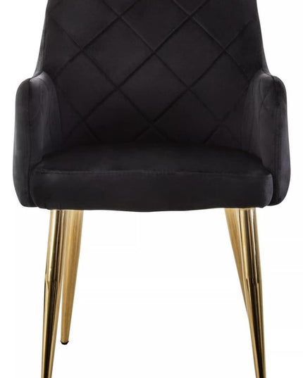 Tamzin Black Velvet Angular Dining Chair