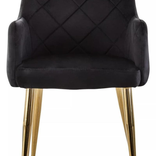 Tamzin Black Velvet Angular Dining Chair