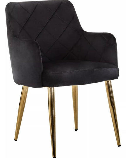 Tamzin Black Velvet Angular Dining Chair
