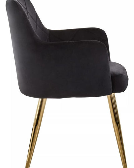 Tamzin Black Velvet Angular Dining Chair