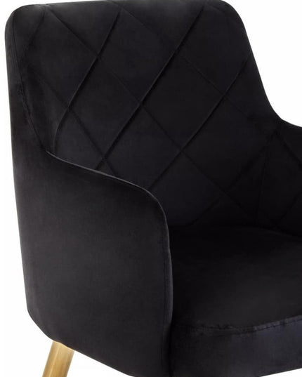 Tamzin Black Velvet Angular Dining Chair