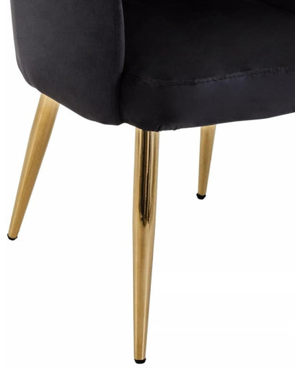 Tamzin Black Velvet Angular Dining Chair