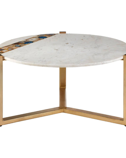 Vizzini Agate Marble Top Round Coffee Table