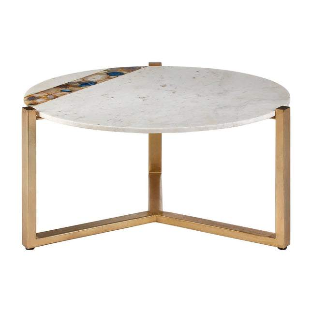 Vizzini Agate Marble Top Round Coffee Table