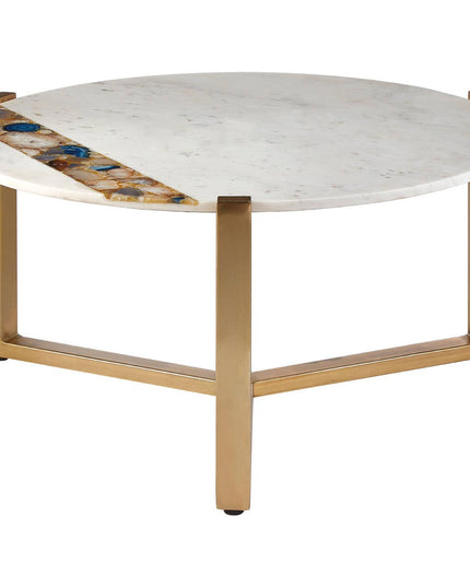 Vizzini Agate Marble Top Round Coffee Table