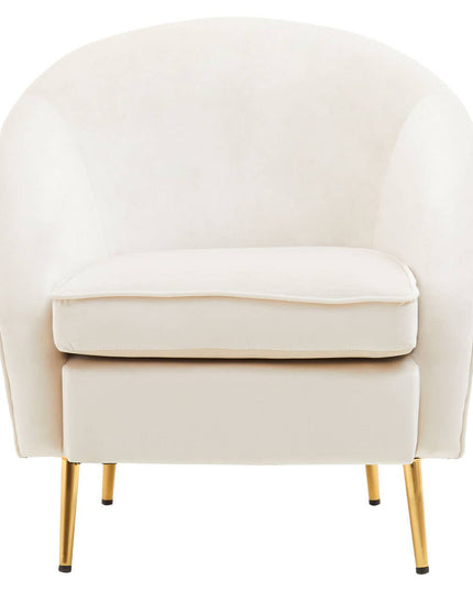 Yasmeen Beige Velvet Armchair