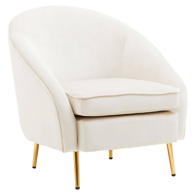 Yasmeen Beige Velvet Armchair