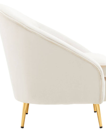 Yasmeen Beige Velvet Armchair