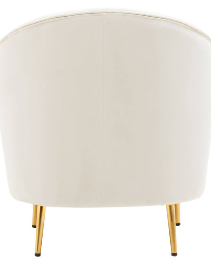 Yasmeen Beige Velvet Armchair