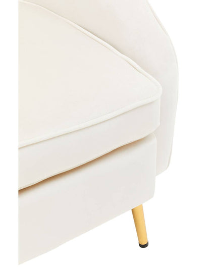 Yasmeen Beige Velvet Armchair