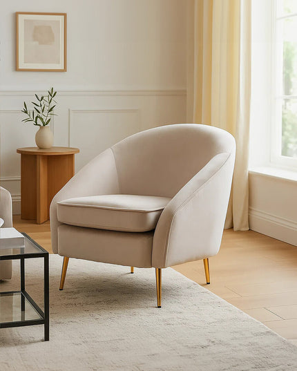 Yasmeen Mink Velvet Armchair