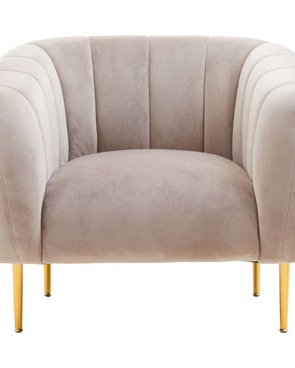 Yasmeen Mink Velvet Channel Detail Armchair