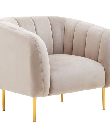 Yasmeen Mink Velvet Channel Detail Armchair