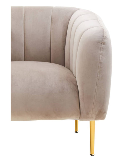 Yasmeen Mink Velvet Channel Detail Armchair