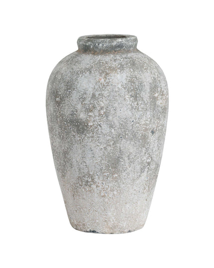 Aged Stone Tall Ceramic Vase