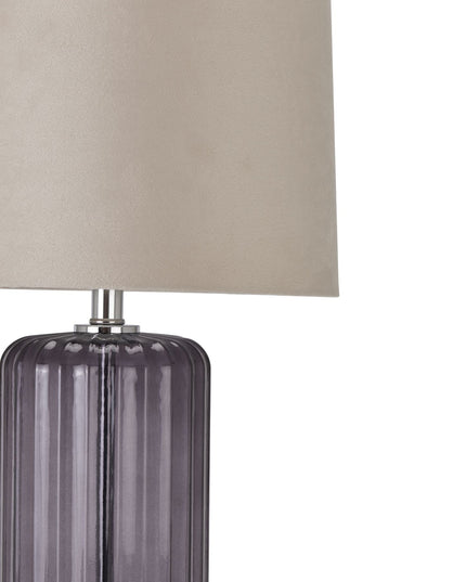 Alberta Metallic Glass Lamp With Velvet Shade