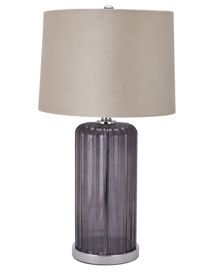 Alberta Metallic Glass Lamp With Velvet Shade